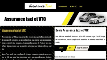 Page d'accueil du site : Assurance taxi
