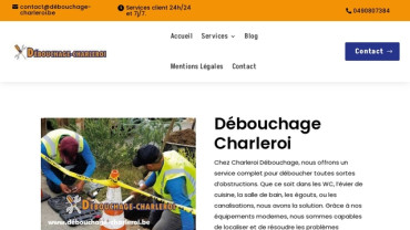 Page d'accueil du site : Débouchage Charleroi