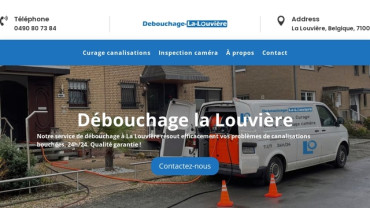 Page d'accueil du site : Débouchage La Louvière