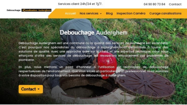 Page d'accueil du site : Débouchage Auderghem