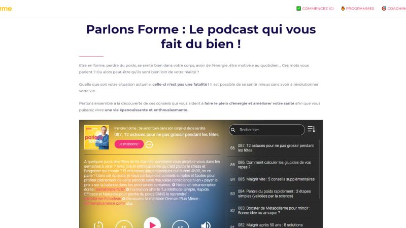 Parlons Forme : Le podcast forme et bien-être