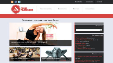 Page d'accueil du site : Cours Pilates