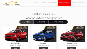 Page d'accueil du site : Cheap Auto Rental