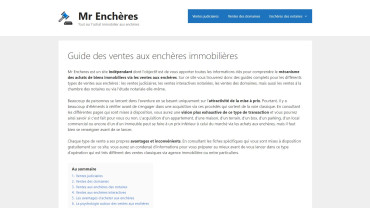 Page d'accueil du site : Monsieur Enchères