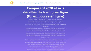 Page d'accueil du site : Trading Perfect