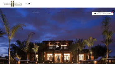Page d'accueil du site : Villa Jardin Nomade Marrakech
