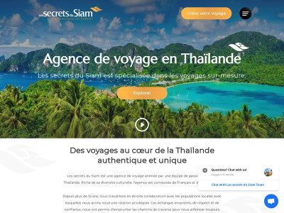 Page d'accueil du site : Les secrets du Siam