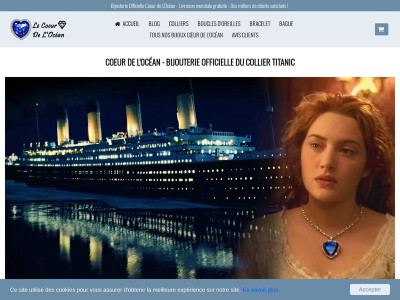 Page d'accueil du site : Cœur de l'océan