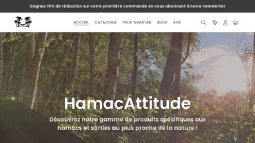 Page d'accueil du site : HamacAttitude