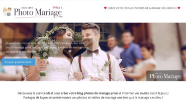 Page d'accueil du site : Site photo de mariage sécurisé
