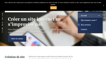 Page d'accueil du site : Création de site web à Genève