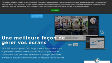 Page d'accueil du site : Affichage Numérique Itesmedia