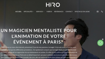 Page d'accueil du site : Hiro Magie