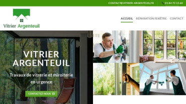 Page d'accueil du site : Vitrier Argenteuil