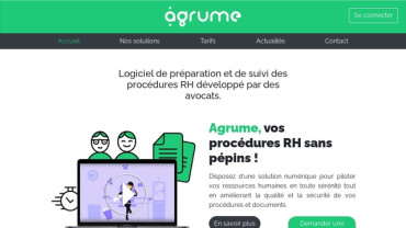 Page d'accueil du site : Agrume 