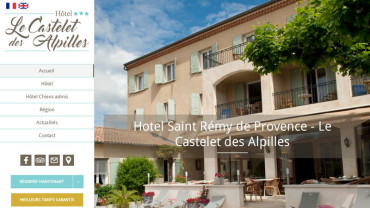 Page d'accueil du site : Hôtel le Castelet des Alpilles