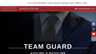 Page d'accueil du site : TeamGuard