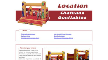 Page d'accueil du site : Chateaux gonflables