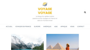 Page d'accueil du site : Voyage Voyage