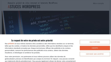 Page d'accueil du site : Astuces WordPress
