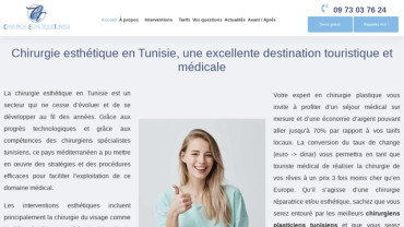 Page d'accueil du site : Chirurgie Esthétique en Tunisie
