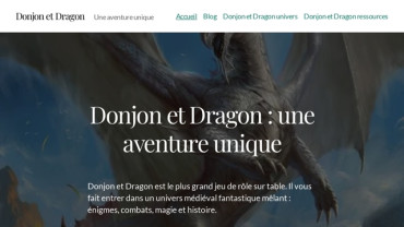 Page d'accueil du site : Donjon et dragon