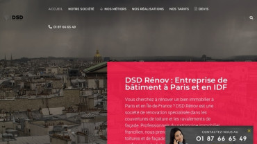 Page d'accueil du site : DSD Rénov
