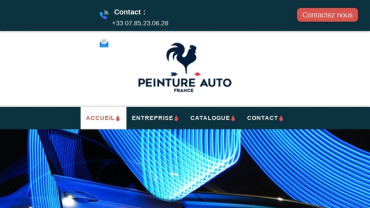 Page d'accueil du site : Peinture Auto France