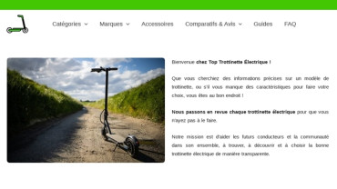Page d'accueil du site : Top Trottinette Electrique
