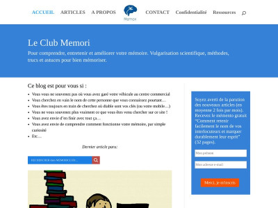 Page d'accueil du site : Le Club Memori