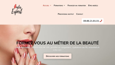 Page d'accueil du site : Ongles Expert Formation