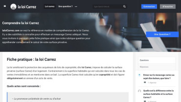 Page d'accueil du site : Loi Carrez