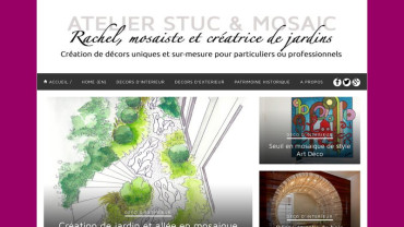 Page d'accueil du site : Atelier Stuc & Mosaic