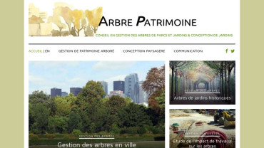 Page d'accueil du site : Arbre Patrimoine