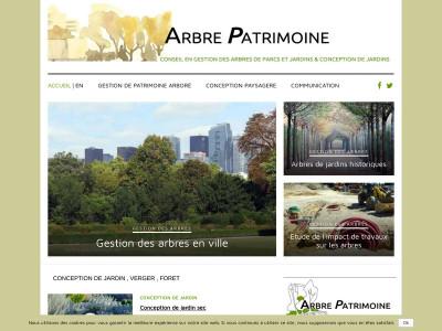 Page d'accueil du site : Arbre Patrimoine