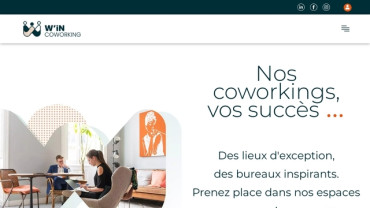 Page d'accueil du site : W'iN Coworking
