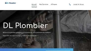 Page d'accueil du site : DL Plombier