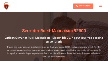 Page d'accueil du site : Serrurierrueilmalmaison.fr