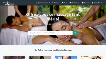 Page d'accueil du site : Massage à Paris