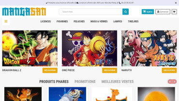 Page d'accueil du site : Manga-San
