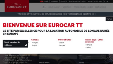 Page d'accueil du site : Eurocar TT