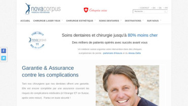 Page d'accueil du site : Novacorpus Suisse