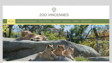 Page d'accueil du site : Zoo Vincennes