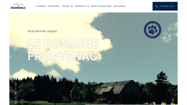 Page d'accueil du site : Domaine Frontenac