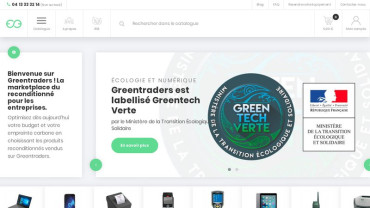 Page d'accueil du site : Greentraders